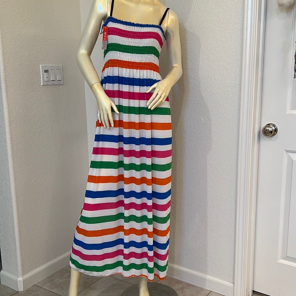 MEGGIE FASHION - Multicolor Striped Maxi Dress - One Size